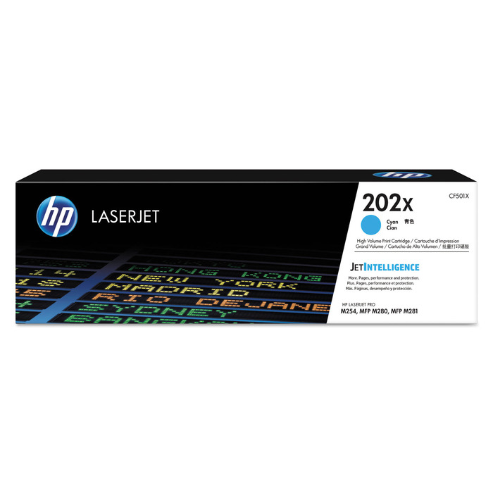Toner CF501X Ciano HP 202X para M281cdw