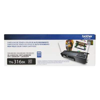 Cartucho TN-316BK Brother Original para HL-L8350CDW Cartucho TN-316BK Brother Original para HL-L8350CDW