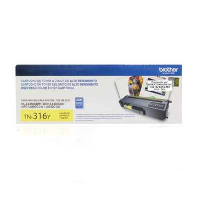 Cartucho TN-316Y Brother Original para HL-L8350CDW Cartucho TN-316Y Brother Original para HL-L8350CDW